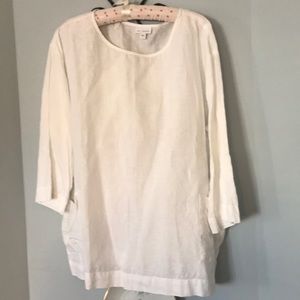 Linen top by jjill in white